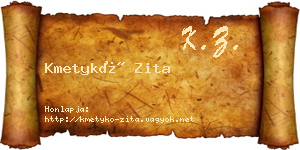 Kmetykó Zita névjegykártya