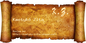 Kmetykó Zita névjegykártya