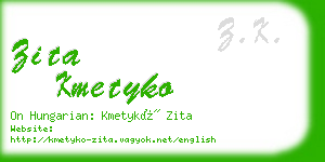 zita kmetyko business card